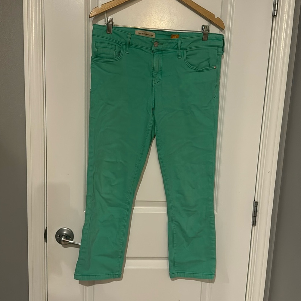 Sea green ankle pants. Pilcro and the letterpress